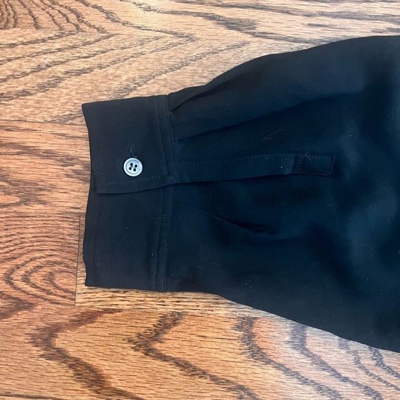 Theory Joscla Silk Off-Shoulder Blouse M Black Chiffon Puff Sleeve Top - Picture 5 of 8